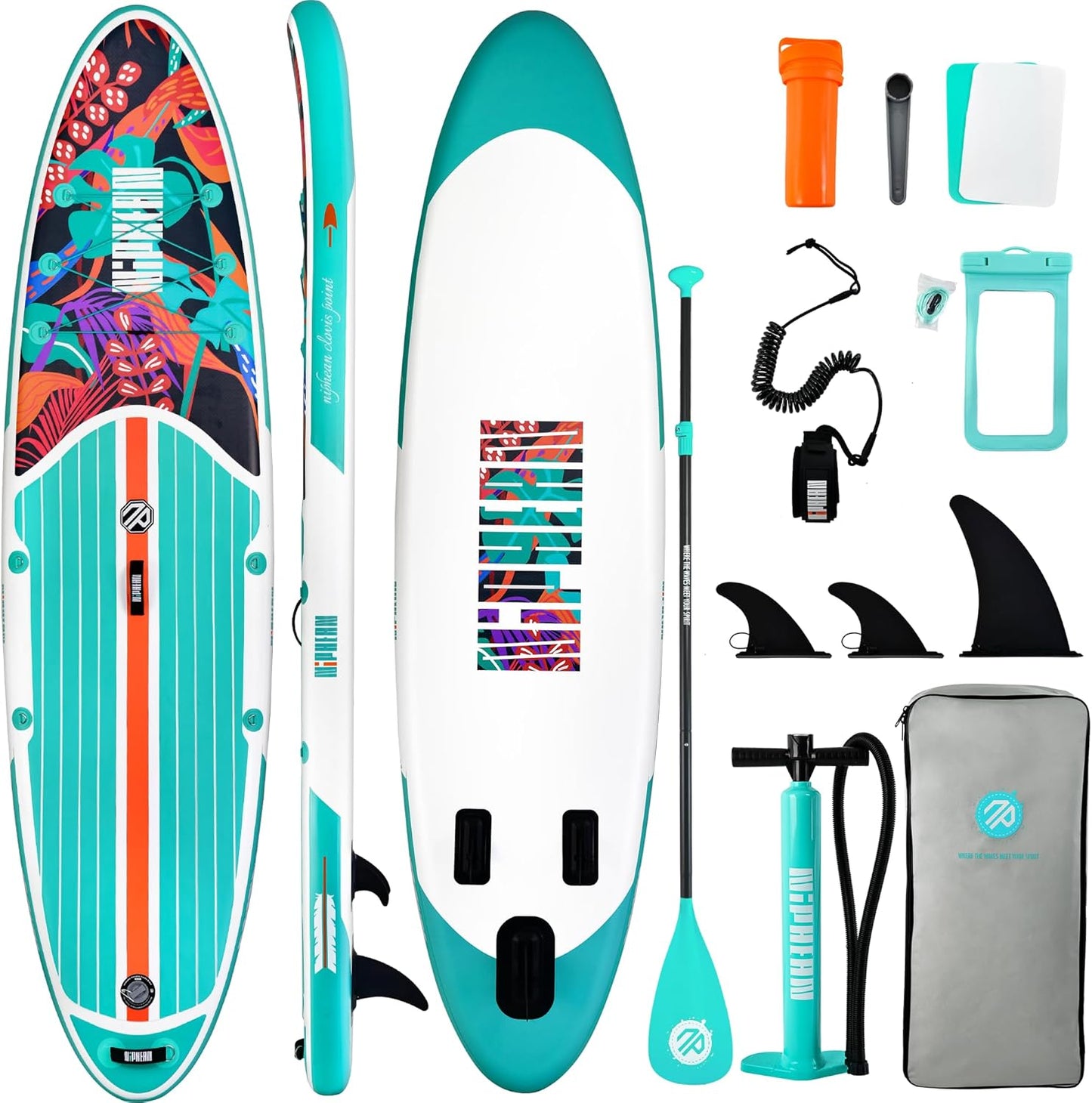 Inflatable Stand Up Paddle Board with SUP Accessories, Anti-Slip EVA Deck, 10’6’’ Inflatable Paddle Boards for Adults & Youth of All Skill Levels