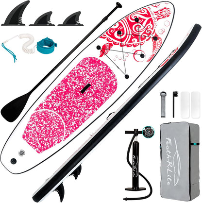 Inflatable Ultra-Light 10'×30''/10'6''×33'' Stand Up Paddle Board for All Skill Levels with Premium SUP Paddleboard Accessories,Non-Slip Comfort Deck for Youth & Adults
