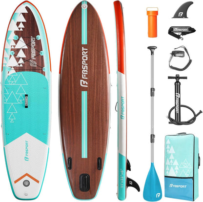 11' Premium Stand Up Paddle Board, Yoga Board with SUP Accessories & Carry Bag | Wide Stance, Surf Control, Non-Slip Deck, Leash, Paddle and Pump for Youth & Adult