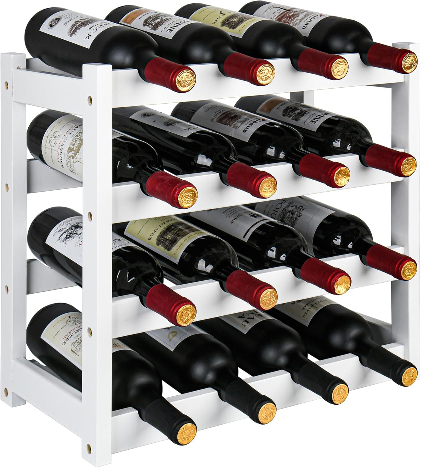 Bamboo Wine Rack, 2-Tier Wine Racks Countertop Cabinet Wine Holder Wine Storage Shelf for Pantry Kitchen Bar Black