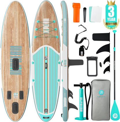 Inflatable Stand Up Paddle Board with SUP Accessories, Anti-Slip EVA Deck, 10’6’’ Inflatable Paddle Boards for Adults & Youth of All Skill Levels
