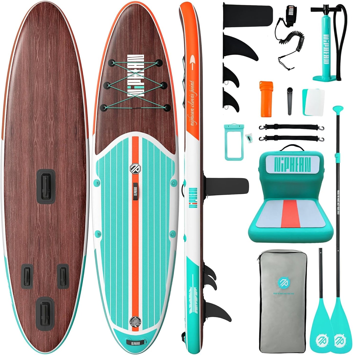 Inflatable Stand Up Paddle Board with SUP Accessories, Anti-Slip EVA Deck, 10’6’’ Inflatable Paddle Boards for Adults & Youth of All Skill Levels