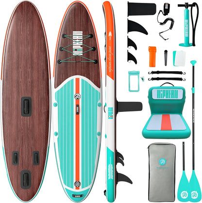 Inflatable Stand Up Paddle Board with SUP Accessories, Anti-Slip EVA Deck, 10’6’’ Inflatable Paddle Boards for Adults & Youth of All Skill Levels