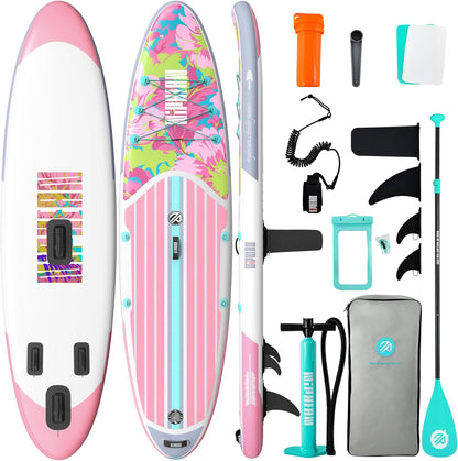 Inflatable Stand Up Paddle Board with SUP Accessories, Anti-Slip EVA Deck, 10’6’’ Inflatable Paddle Boards for Adults & Youth of All Skill Levels