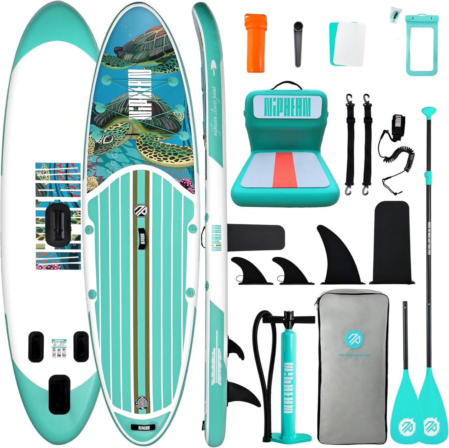 Inflatable Stand Up Paddle Board with SUP Accessories, Anti-Slip EVA Deck, 10’6’’ Inflatable Paddle Boards for Adults & Youth of All Skill Levels