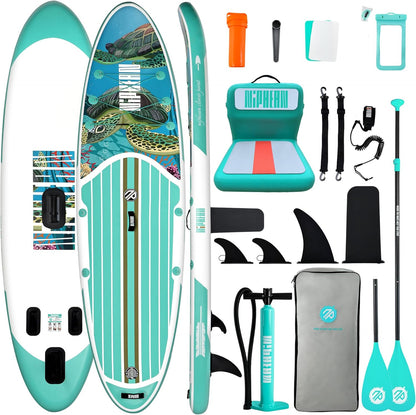 Inflatable Stand Up Paddle Board with SUP Accessories, Anti-Slip EVA Deck, 10’6’’ Inflatable Paddle Boards for Adults & Youth of All Skill Levels