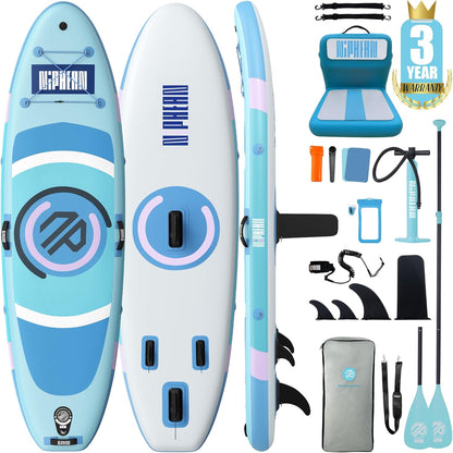 Niphean（Ultra-Light） Inflatable Paddle Board with StabilTrac Fin and Durable SUP Accessories, 10' Stand Up Paddle Boards for Adults & Youth, Versatile Yoga Paddle Board, Gift Ideas