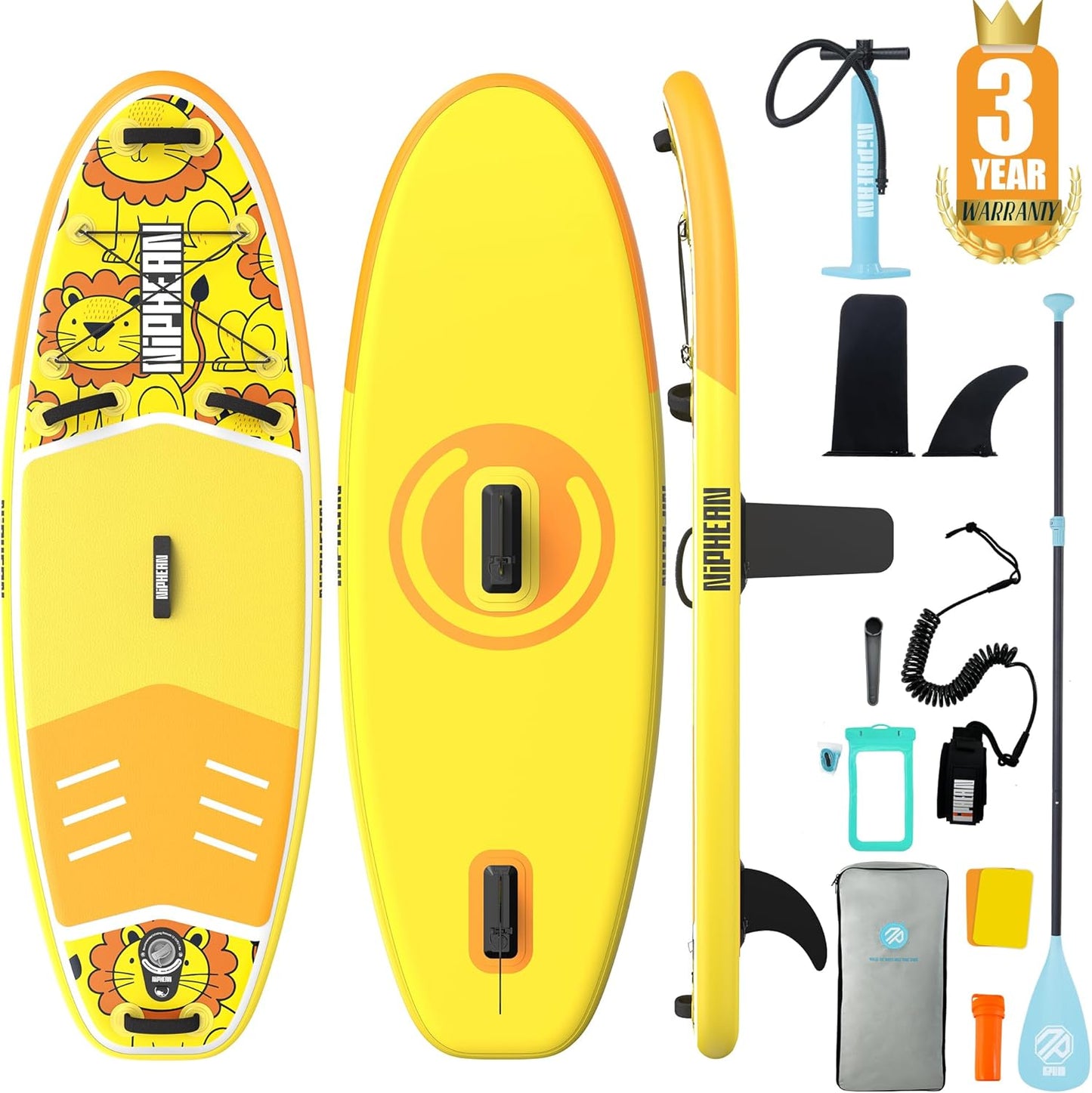 Niphean（Ultra-Light） Inflatable Paddle Board with StabilTrac Fin and Durable SUP Accessories, 10' Stand Up Paddle Boards for Adults & Youth, Versatile Yoga Paddle Board, Gift Ideas