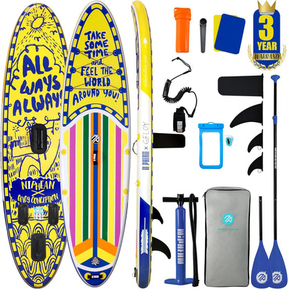 Inflatable Stand Up Paddle Board with SUP Accessories, Anti-Slip EVA Deck, 10’6’’ Inflatable Paddle Boards for Adults & Youth of All Skill Levels