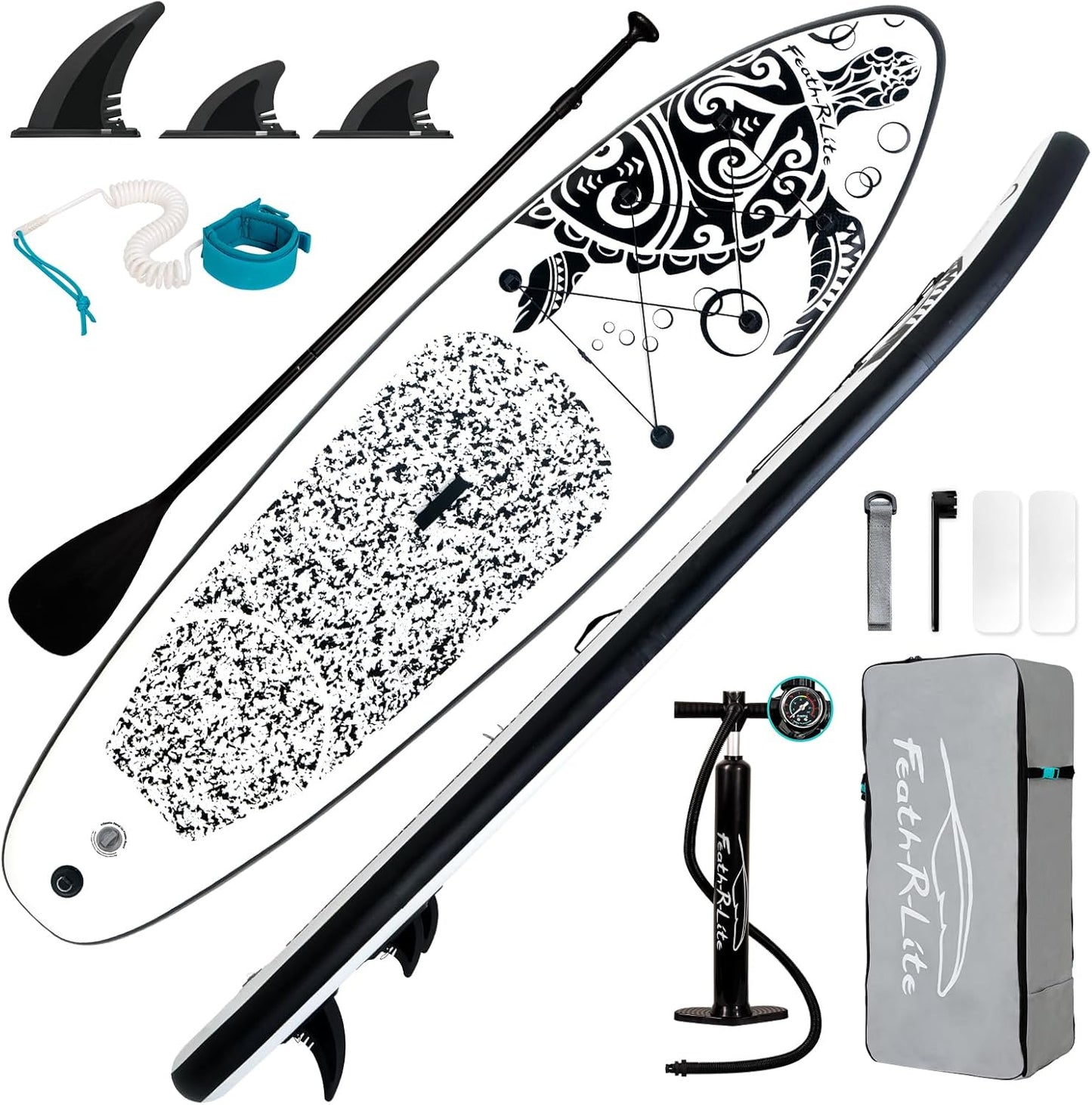 Inflatable Ultra-Light 10'×30''/10'6''×33'' Stand Up Paddle Board for All Skill Levels with Premium SUP Paddleboard Accessories,Non-Slip Comfort Deck for Youth & Adults