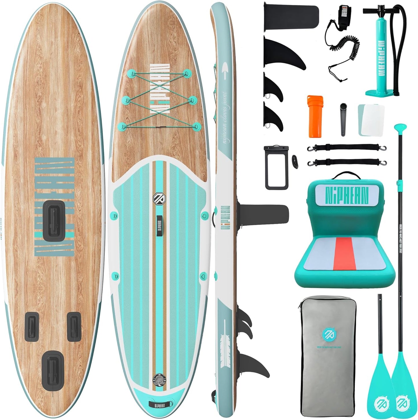 Inflatable Stand Up Paddle Board with SUP Accessories, Anti-Slip EVA Deck, 10’6’’ Inflatable Paddle Boards for Adults & Youth of All Skill Levels