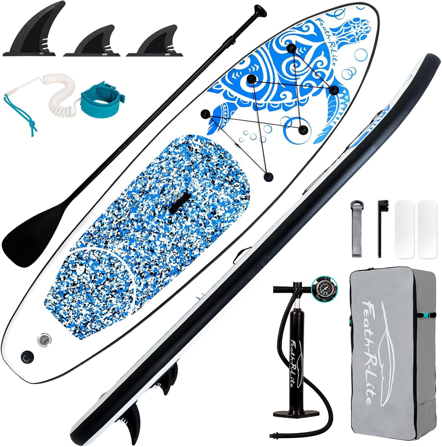 Inflatable Ultra-Light 10'×30''/10'6''×33'' Stand Up Paddle Board for All Skill Levels with Premium SUP Paddleboard Accessories,Non-Slip Comfort Deck for Youth & Adults