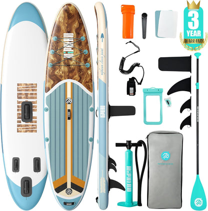 Inflatable Stand Up Paddle Board with SUP Accessories, Anti-Slip EVA Deck, 10’6’’ Inflatable Paddle Boards for Adults & Youth of All Skill Levels