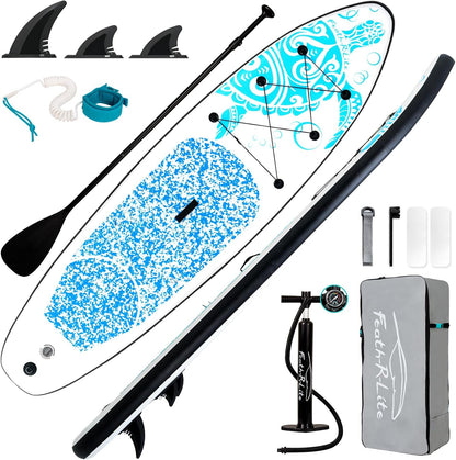 Inflatable Ultra-Light 10'×30''/10'6''×33'' Stand Up Paddle Board for All Skill Levels with Premium SUP Paddleboard Accessories,Non-Slip Comfort Deck for Youth & Adults