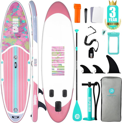 Inflatable Stand Up Paddle Board with SUP Accessories, Anti-Slip EVA Deck, 10’6’’ Inflatable Paddle Boards for Adults & Youth of All Skill Levels