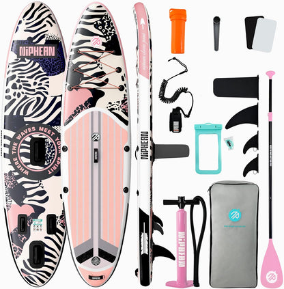Inflatable Stand Up Paddle Board with SUP Accessories, Anti-Slip EVA Deck, 10’6’’ Inflatable Paddle Boards for Adults & Youth of All Skill Levels