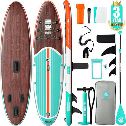 Inflatable Stand Up Paddle Board with SUP Accessories, Anti-Slip EVA Deck, 10’6’’ Inflatable Paddle Boards for Adults & Youth of All Skill Levels