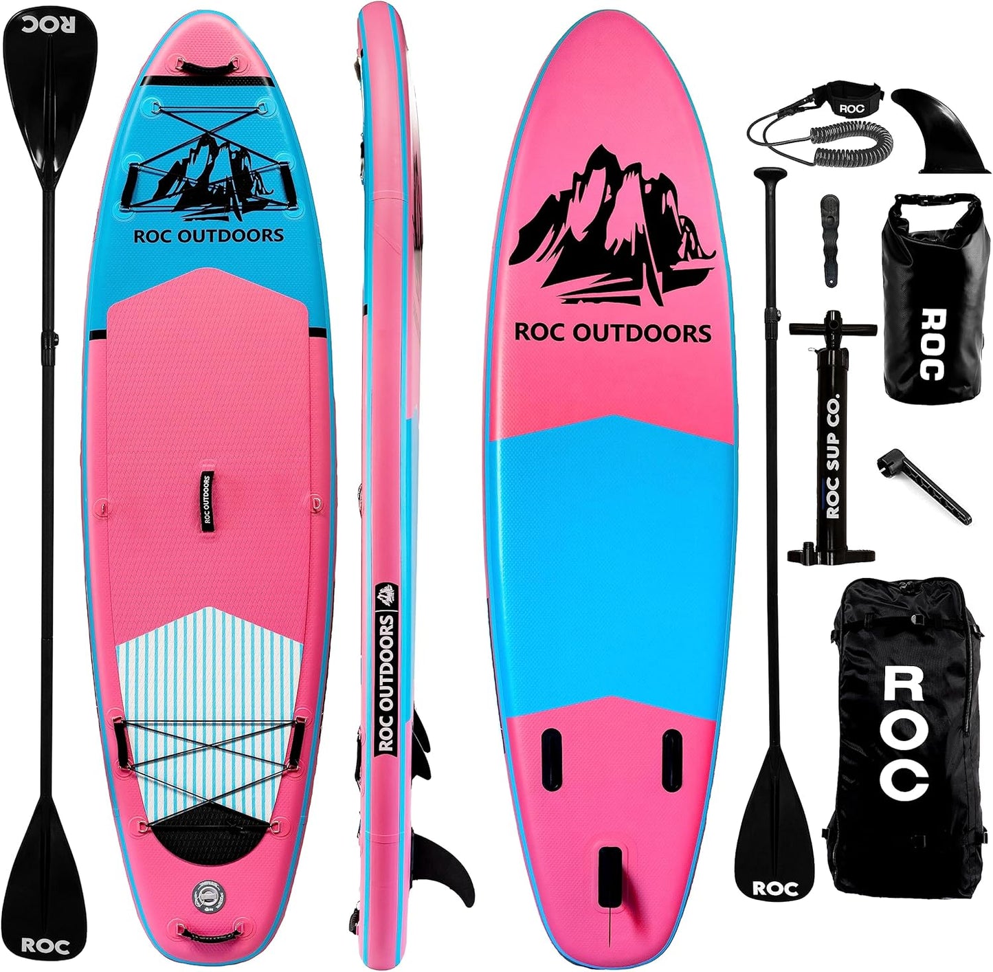 Inflatable Stand Up Paddle Board 10' 6" with Premium SUP Paddle Board Accessories, Wide Stable Design, Non-Slip Comfort Deck for Youth & Adults